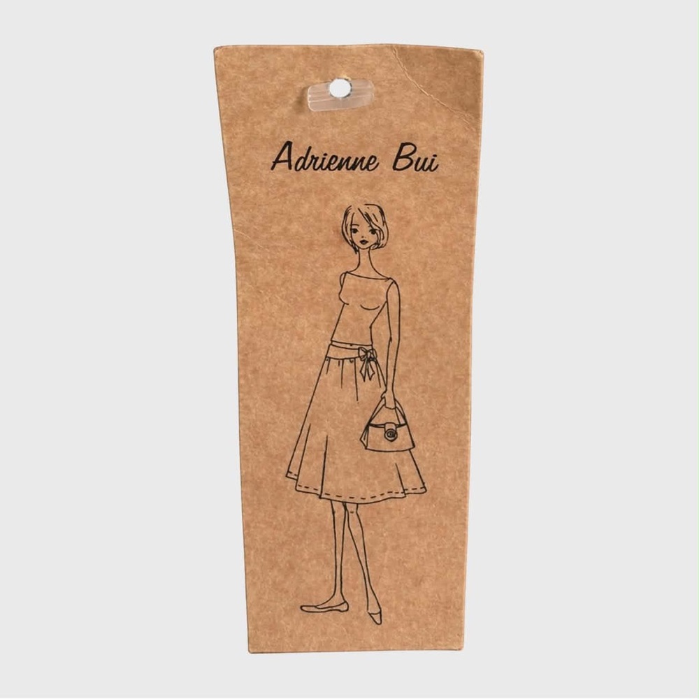 Sz 6. NWT. Vintage Y2K. Adrienne Bui. Tweed Houndstooth Sleeveless Belted Dress - Picture 8 of 8